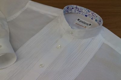 ギザ・綿麻ローン  スタンドカラー