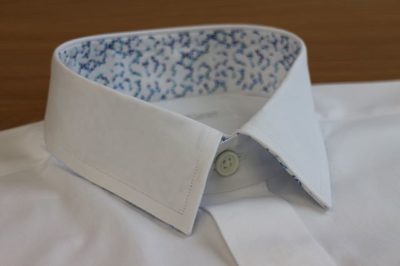 国産・ピンポイントオックス  スモールカラー  比翼フロント