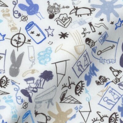 裏替え仕様 [レジウノ] 落書きプリント-ブルー #344